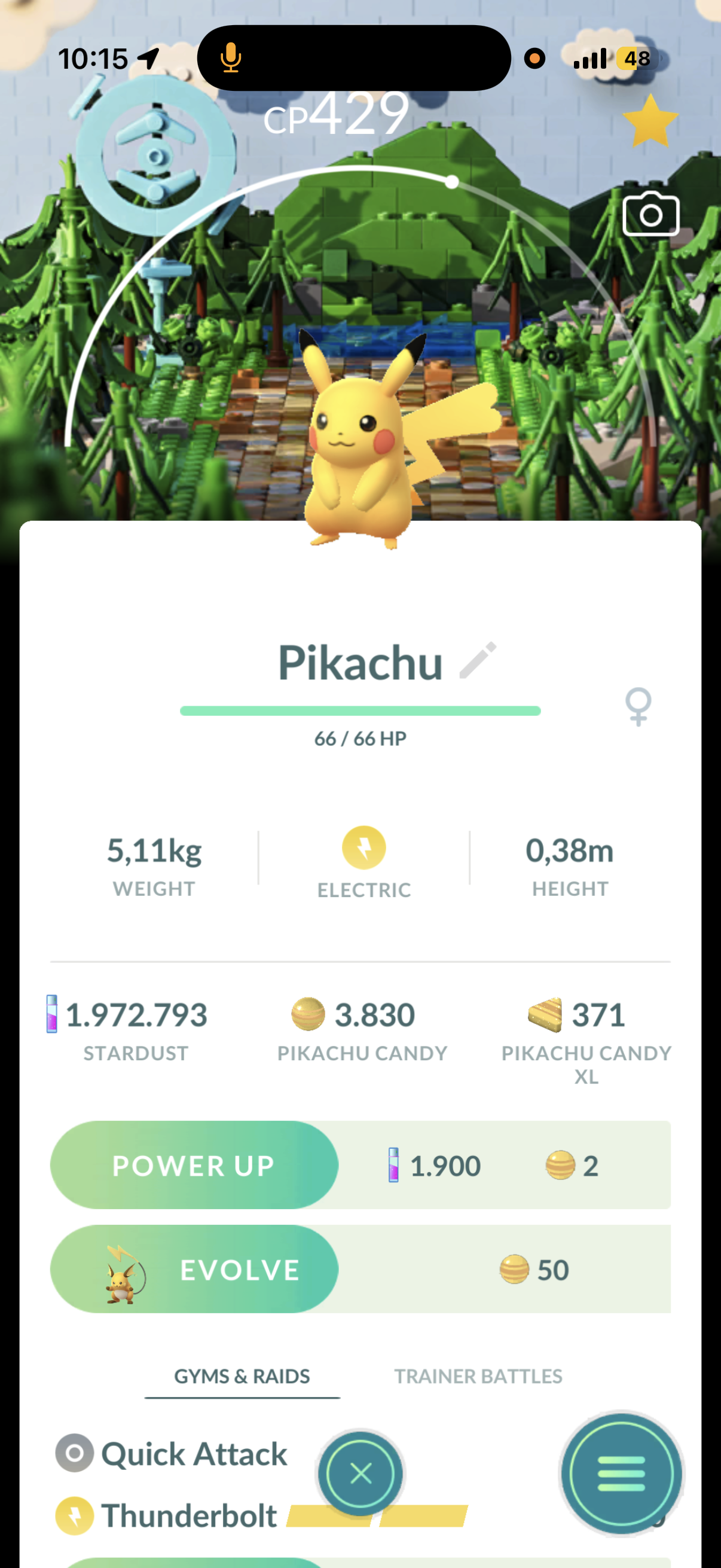 Pikachu with a lego background