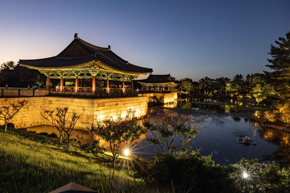 Donggung Palace and Wolji Pond at night